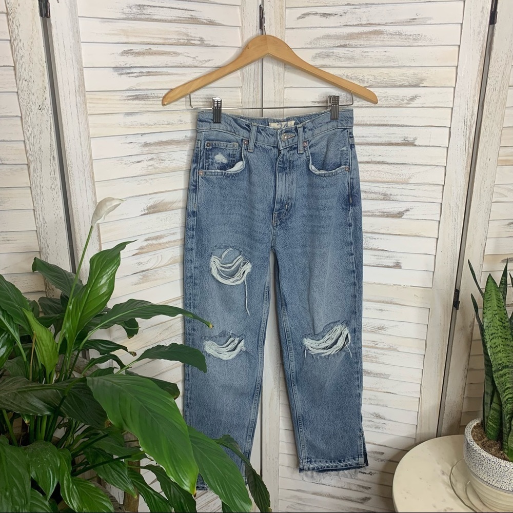 WE THE FREE | FREE PEOPLE Women's 24 Lita High Rise Distressed Crop Denim - Picture 5 of 13